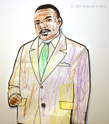 January 15--Dr. Martin Luther King, Jr. colored by Chenoa Baker, age 4