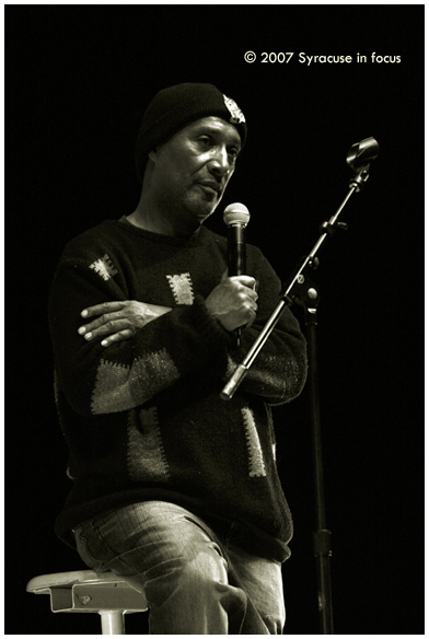 Feb. 13-Confessions of a former N-word Junkie-Comedian Paul Mooney visited Syracuse University last night and poked fun at everything from President Bush and high gas prices to Michael Jackson, Anna Nichole Smith and Wesley Snipes. He also said he the country should forgive actor Michael Richards for his recent tirade on stage and that Dave Chapelle's exodus from his own Comedy Central show was genius. "They are calling him all the time now, he's on the A-list," Mooney said.   As for his only transformation and recent decision not discontinue use of the N-word in his act, he had this to say: "I said I was going to stop using the word. It was my choice and one person can change history."  Mooney became famous as the muse and writer for comedic legend Richard Pryor.