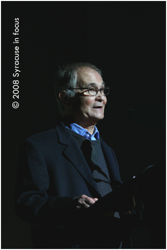 May 1--A Celebration of Israeli Cinema--Filmmaker Moshe Mizrahi shares with an audience at the Landmark Theater after receiving an honor from the founders of the Syracuse International Film Festival.