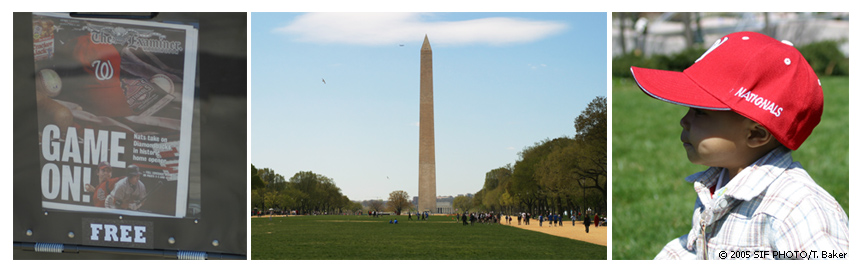 (WASHINGTON-DC) April 14--BASEBALL FEVER HITS THE NATION'S CAPITAL--For the first time in over 30 years, the city of Washington, DC will have a baseball team playing a game at home. Over 40,000 fans, including the President, are expected to fill RFK Stadium for the DC debut of the Washington Nationals (former Montreal Expos).