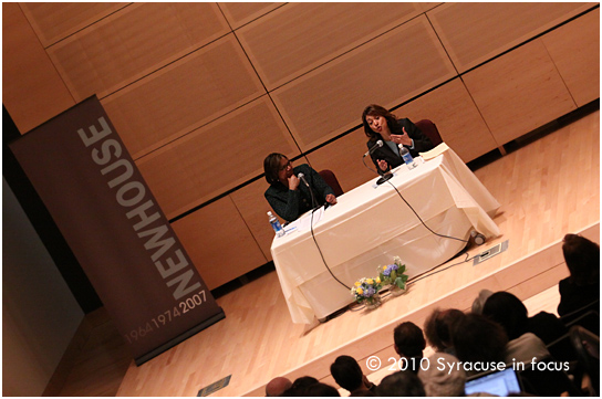 Columnist Cynthia Tucker (right) with SU's Newhouse School Dean Lorraine Bran