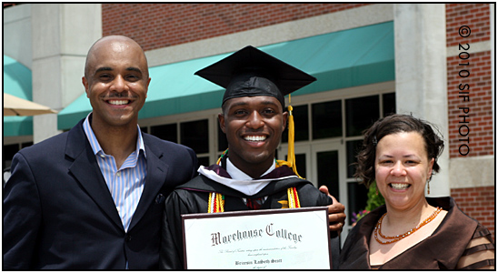 Terry and Dana Baker with 2010 Morehouse Graduate Bricesin Scott