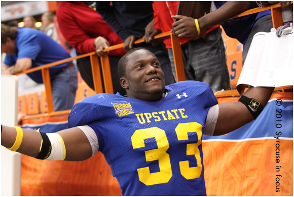 Upstate's Travon Burke, Most Valuable Defensive Lineman