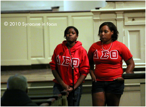 Members of Delta Sigma Theta discuss their sorority's rebuilding efforts