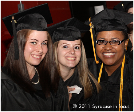 OCC graduates Tela Hamm, Melissa Guiles and Patrice Cage at the War Memorial