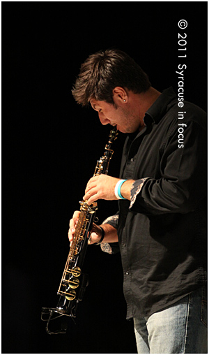 Saxophonist Al Cutri shared the stage with Marion Meadows last night in Eastwood at the Jazz in the City series.