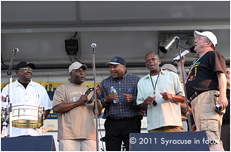 City officials perform a rendition of Mustang Sally before the Blacklites take the stage.