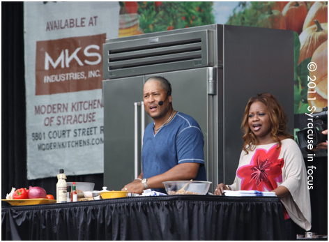 Pat and Gina Neely during an appearance at the New York State Fair yesterday.