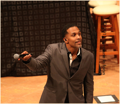 Joey Kibble of Take 6 gets the crowd involved at Holy Cross Church