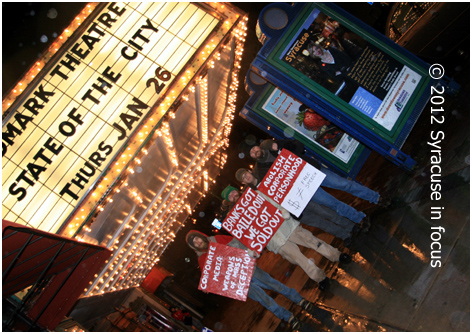 Outside the State of the City Address (Landmark Theater)