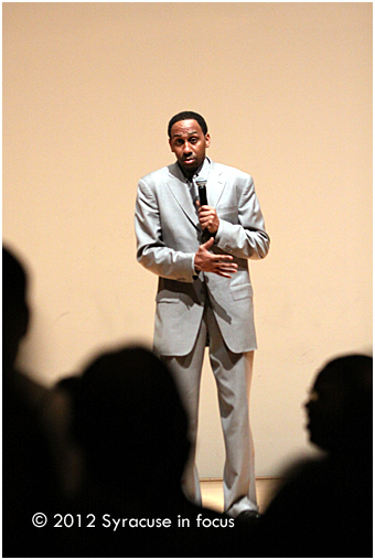 Stephen A. Smith tells SU students to pay their dues.