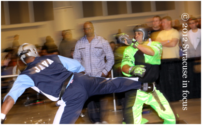 CNY Martial Arts Experts El Java Qadir and Carlos Tearney do battle at last weekends SMAC tournament in Niagara Falls.