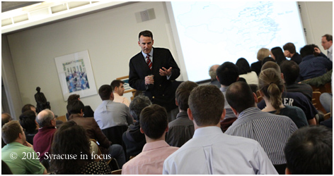 Urban advocate, author and professor Edward Glaeser spoke yesterday at the Maxwell School on the campus of Syracuse University.