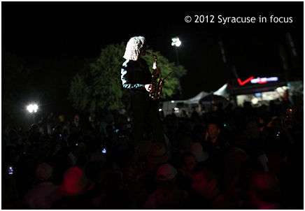 Musician among the people: Kenny G plays in the audience last night