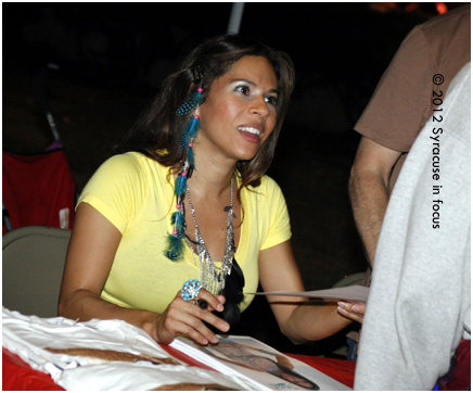 Pop star Jana signs autographs and meets fans after her concert in Hanover Square.