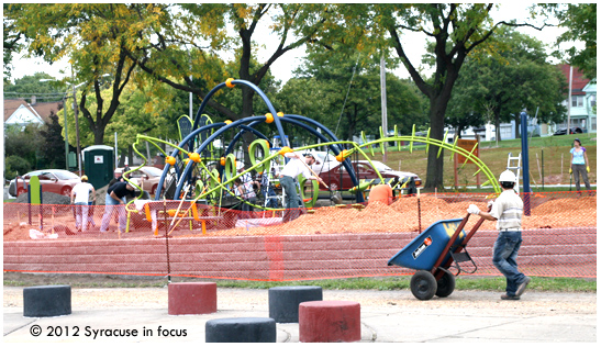 Playground Community Build Project at Union Park near North Salina Street.