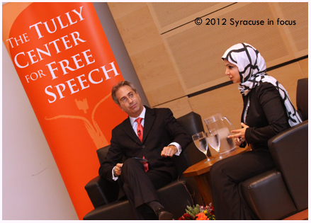 Dhaif is an award-winning reporter and writer. Her work covers protests and highlights human rights abuses in the Middle East. She is the 5th winner of the Tully Center for Free Speech Award. She is interviewed here by Tully Center Director Roy Gutterman, a professor at SU.