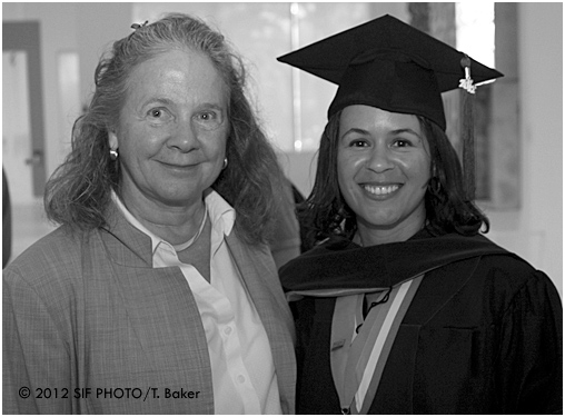 University of Miami Law School Dean Patricia White (a former resident of Central New York) with Odetta Norton shortly after the 2012 Graduation Ceremony.