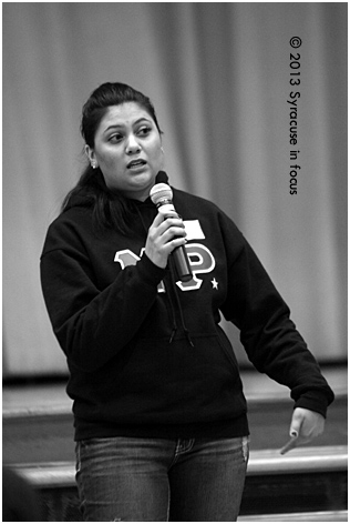 Spoken word artists from the Verbal Blend Poetry Program at Syracuse University also participated.