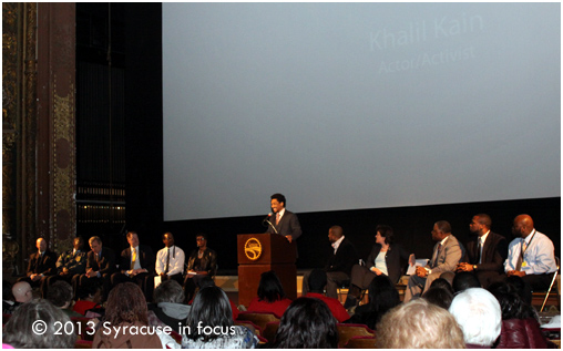 Khalil Kain along with a room full of city leaders made an appeal to end gun violence in Syracuse.