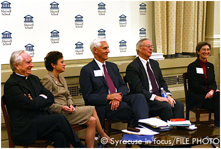 Syracuse-area college presidents: Beirne, Cantor, Eastwood, Murphy & Sydow