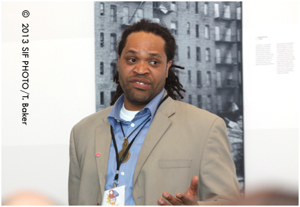 Eldred Harris, lectured on Hip Hop's Roots Saturday afternoon at the History Center.