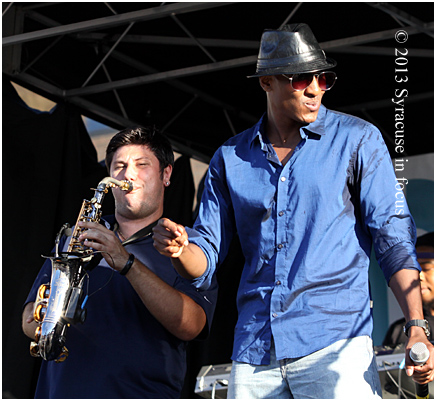 Eric Blackwell (right) dances during the Blowin in the Wind set that included an Outkast cover song.