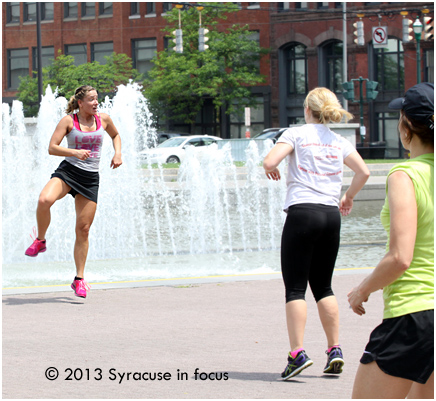 Zumba Instructor Lynn Underwood sets the pace.