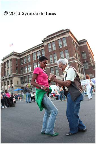 Breaking Barriers at Blodgett: A couple danced during an early set at Jazz in the City on Thursday.