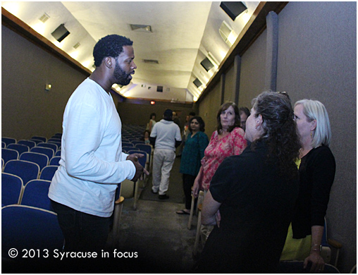 Baller, actor and author Gerald Malcolm (aka G) answered questions after a showing of Ballin' at the Graveyard in Manlius.