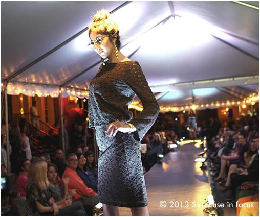 Magazine Editor/Journalist Farah Jordan models the new chic during last night's Syracuse Style Event in Armory Square.