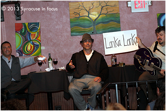 Carlo Russo and Frank Cerio with Uncle Louie (center) performed before a capacity crowd at La Dolce last night.