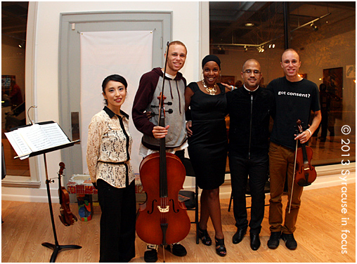 Yayoi Ikawa, Anthony McGriff, Dr. Kheli Willetts, Daniel Bernard Roumain and Eric McGriff at CFAC on Friday night.