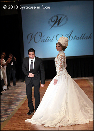 Lebanese fashion designer Walid Atallah takes a final bow during the finale of the SFW Fashion Show last night.