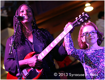 Kathy Blackwell invited Children for Charity ambassador Abbey Kessler on stage.