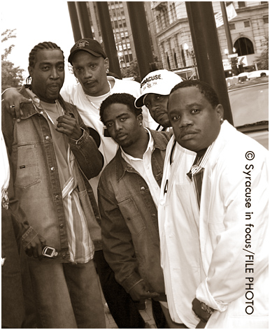 The R&B band Troop performed at the 2005 Syracuse Juneteenth Celebration. The band is pictured here with DJ Chaz, who passed away earlier this year.