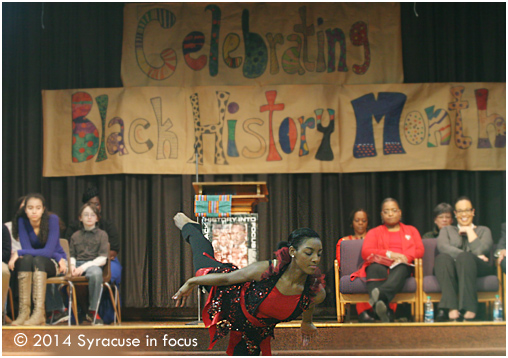 Nicole Blue danced at the Ed Smith School Black History Month Program this morning.