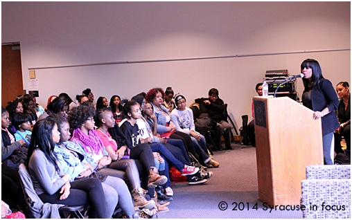 Actor and philanthropist Keisha Knight Pulliam spoke to young ladies from the Syracuse City School District during the Sisters Empowering Sisters Conference on Saturday. This event marked the 10th anniversary for the SES program.