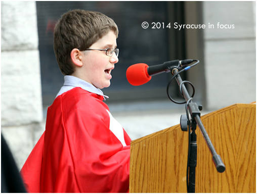 Omer Keles gives a speech at City Hall for the celebration of Turkish heritage on Wednesday.