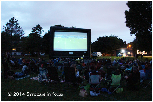 A FunFlicks Big Screen was set up in Barry Park to show the Italy v. England World Cup match on Saturday night.