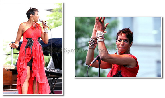 Shakura S' Aida commanded the stage for Day 2 of the NYS Blues Festival on Saturday.