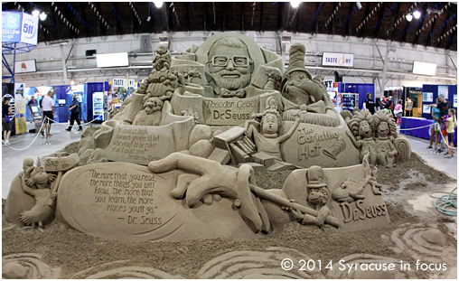 Sand Sculpture tribute to Theodor Seuss Geisel (Center of Progress Building)