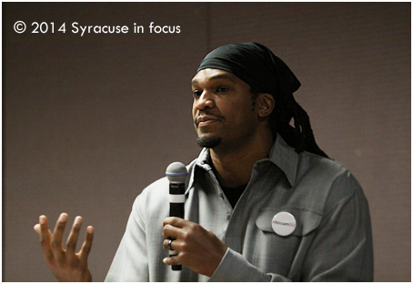 Author, activist, former NBA player and SU grad Etan Thomas moderated a panel (along with Rachel Vassel) on Fatherhood on Friday. The panel was made up of former SU basketball players.