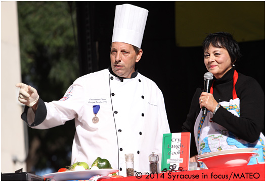 Yvonne Conte talked about her book during a live cooking demonstration (with Chris Cesta) at the Italian Festival.