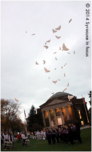 Dove Balloon Release for Remembrance Week-SU Quad