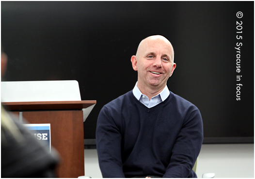 ESPN announcer and SU grad ('84) Sean McDonough spoke at Newhouse School of Communications on Friday.