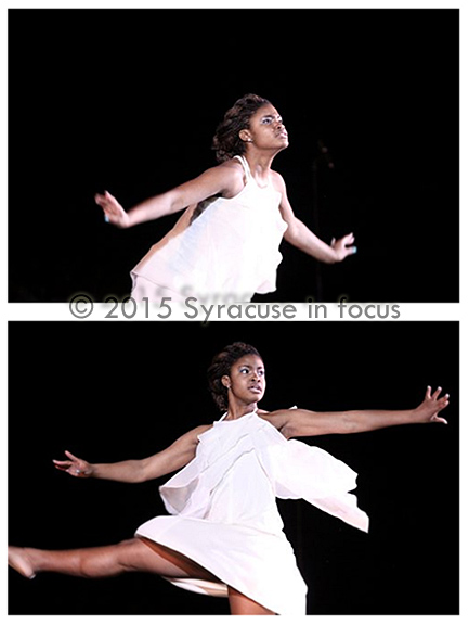 Beverly Okanome gave a dance performance Sunday at SU's Dr. Martin Luther King, Jr. Celebration in the Carrier Dome 