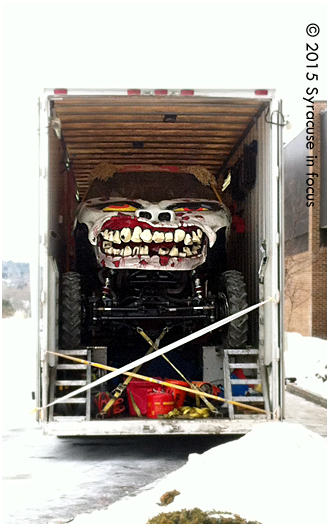 Zombie in the House: The Monster Truck was on display at Wegmans in Dewitt this afternoon.