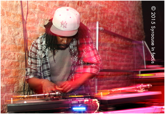 DJ Afar spinning at Funk & Waffles (Downtown).