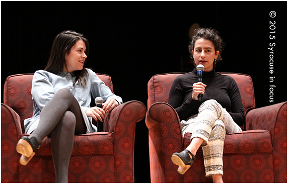 Abbi Jacobson and Ilana Glazer visited Syracuse University on Saturday night and were interviewed by University Union's Alli Reich (not pictured).